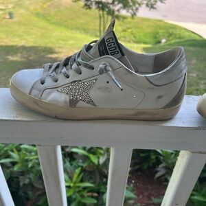 Golden Goose Silver Star White Sneakers